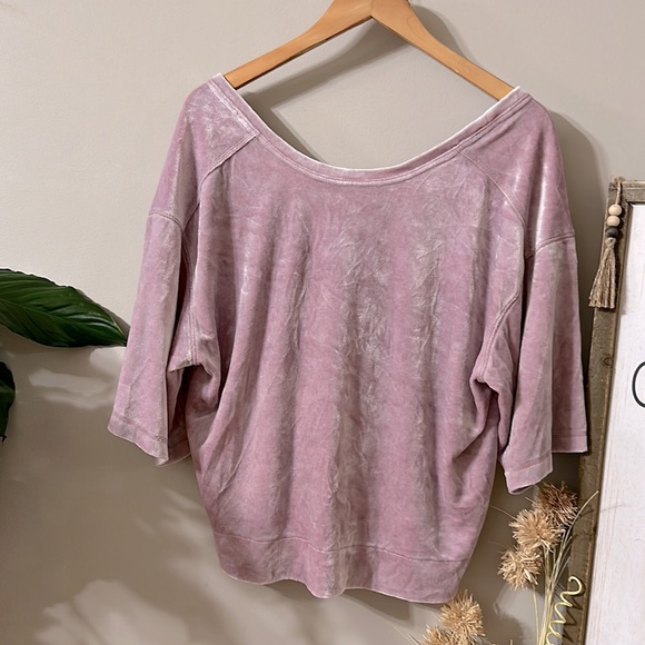 We The Free Valerie Velvet Top Mauve Oversized XS - Picture 2 of 11